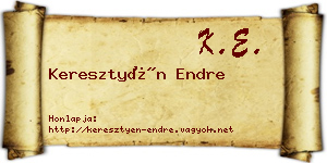 Keresztyén Endre névjegykártya